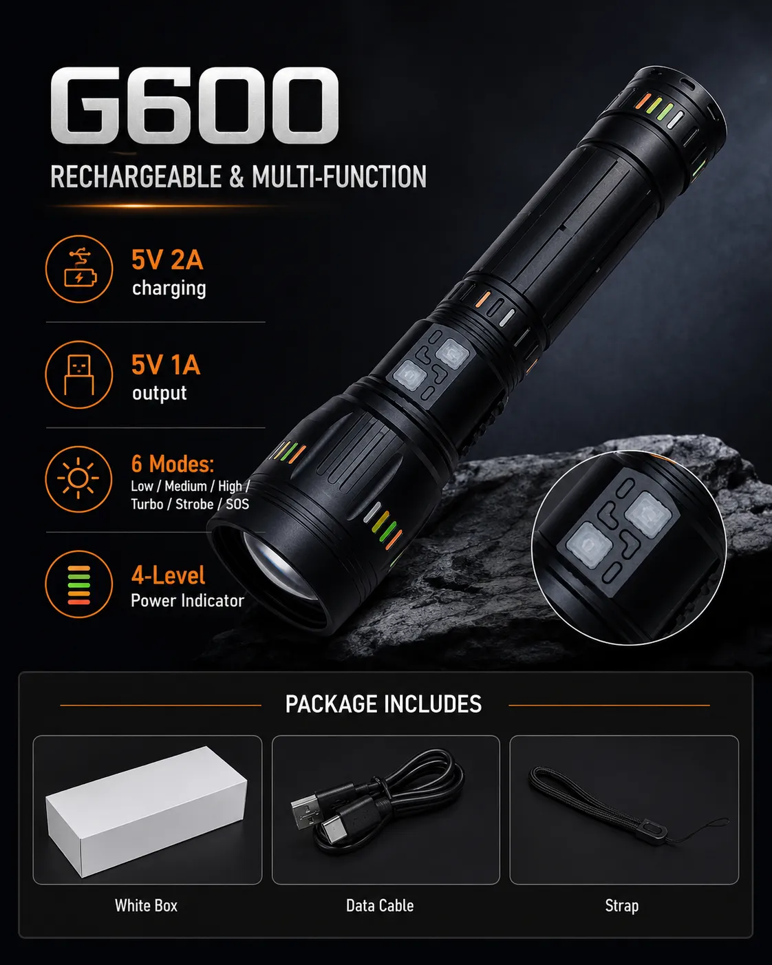G600 BT90 Laser Flashlight