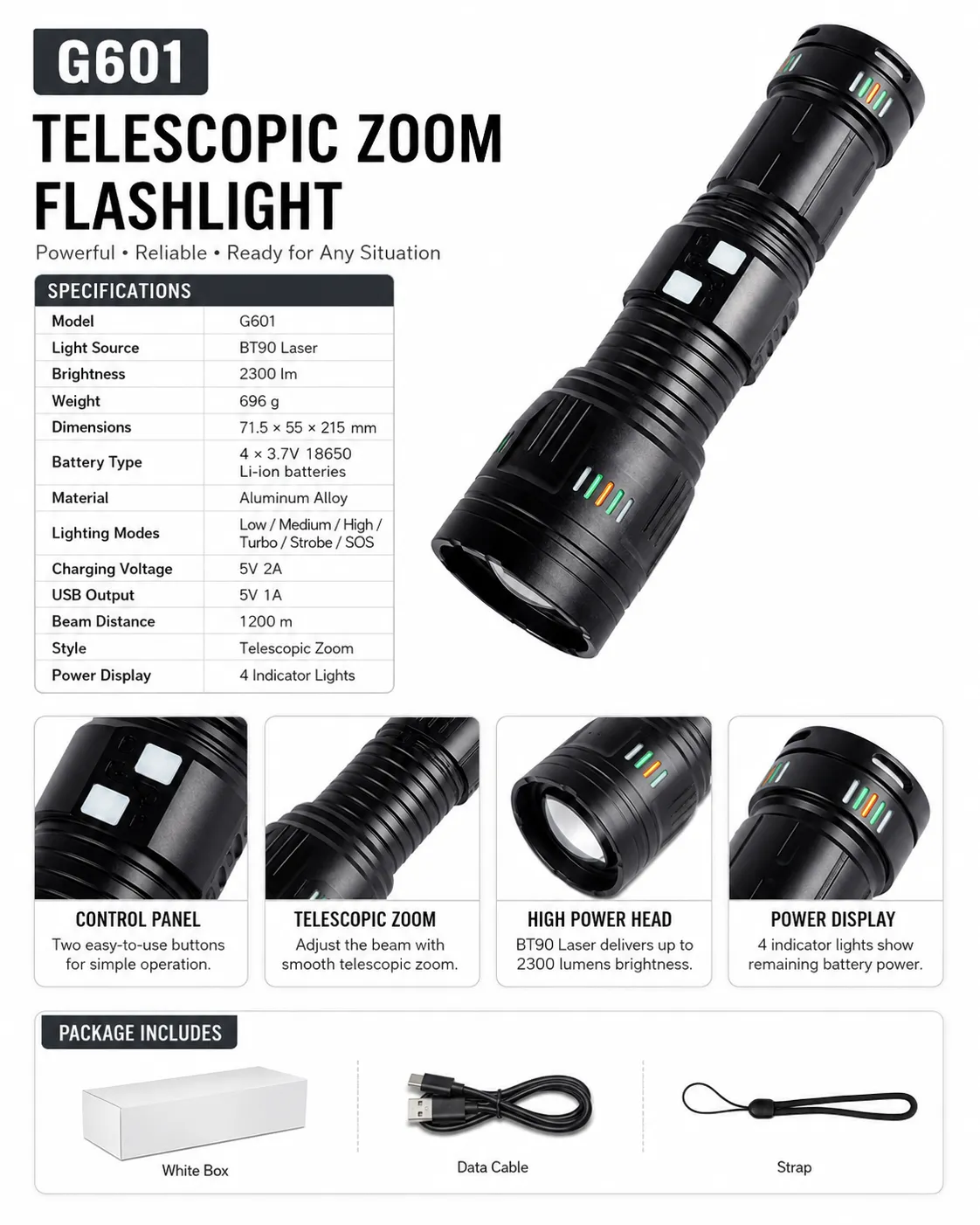 G601 BT90 Laser Flashlight