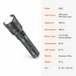 G63C Rechargeable Dual Laser LED Flashlight