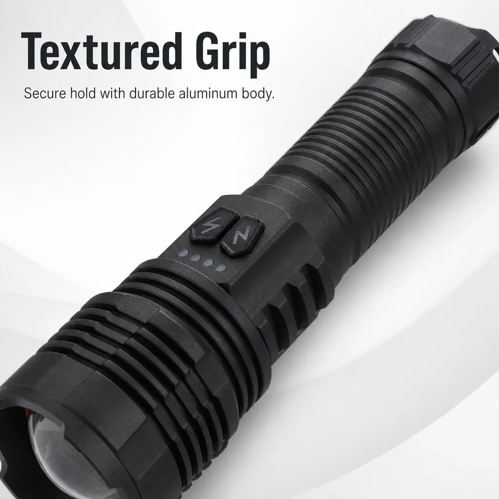 G64 Rechargeable Laser Flashlight Zoomable Tactical Torch