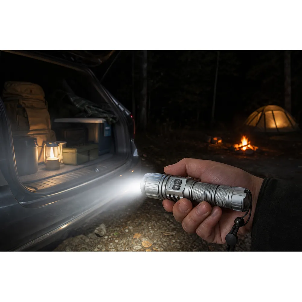 Aluminum Alloy USB Rechargeable IP65 Waterproof Strobe Zoom Flashlight