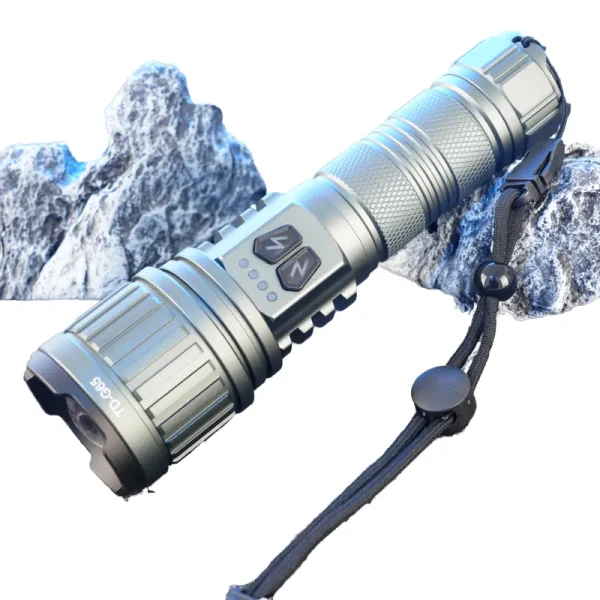 Aluminum Alloy USB Rechargeable IP65 Waterproof Strobe Zoom Flashlight
