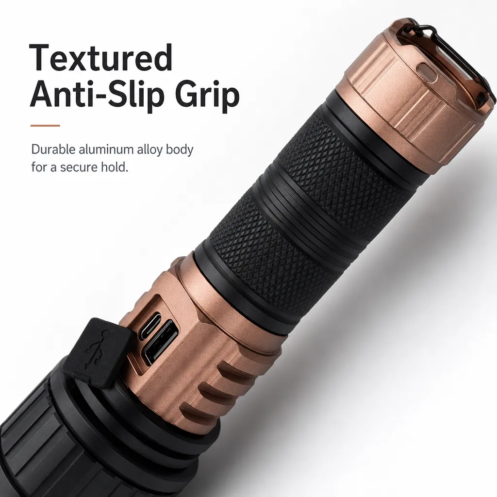 G65 Rechargeable LED Laser Flashlight Zoomable Tactical Torch