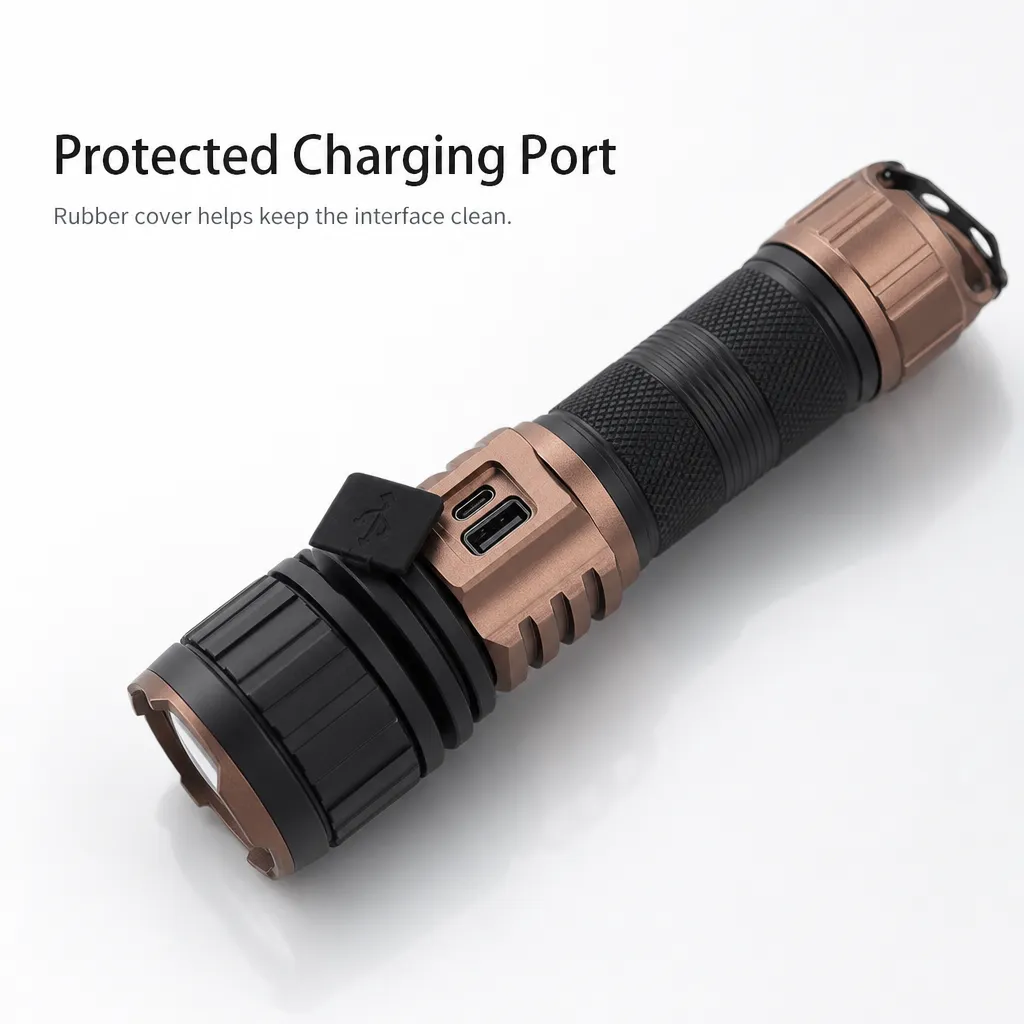 G65 Rechargeable LED Laser Flashlight Zoomable Tactical Torch