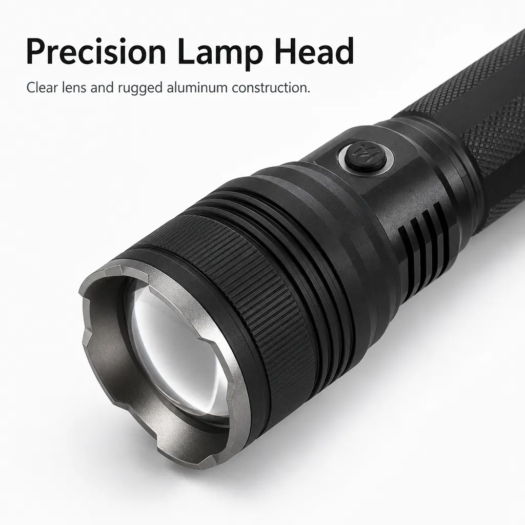 G66 Rechargeable Laser Flashlight Zoomable Tactical Torch