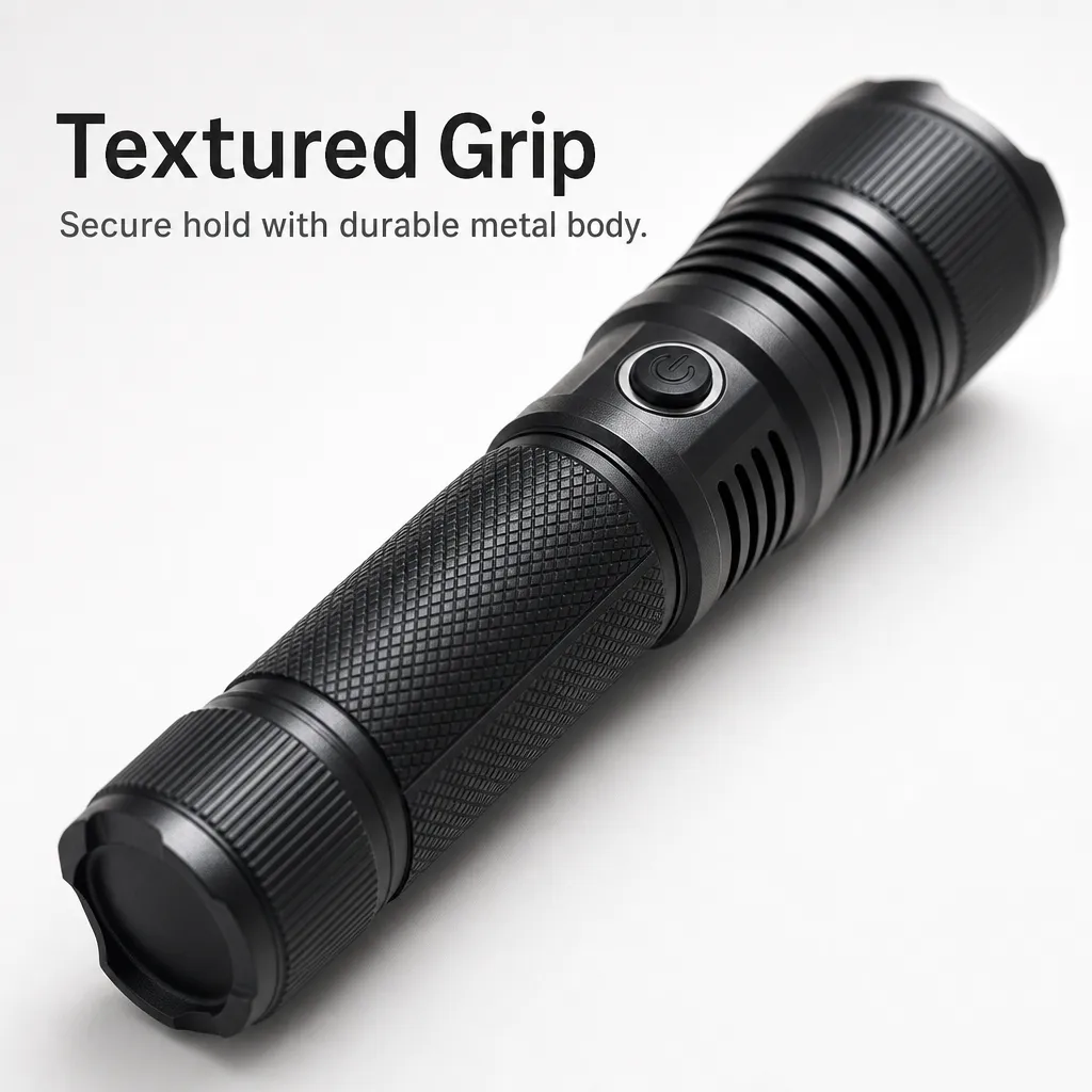 G66 Rechargeable Laser Flashlight Zoomable Tactical Torch