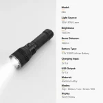 G66 Rechargeable Laser Flashlight Zoomable Tactical Torch