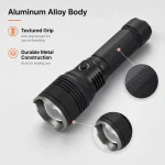 G66 Rechargeable Laser Flashlight Zoomable Tactical Torch