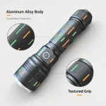 G66Y Rechargeable LED Laser Flashlight Zoomable Tactical Torch
