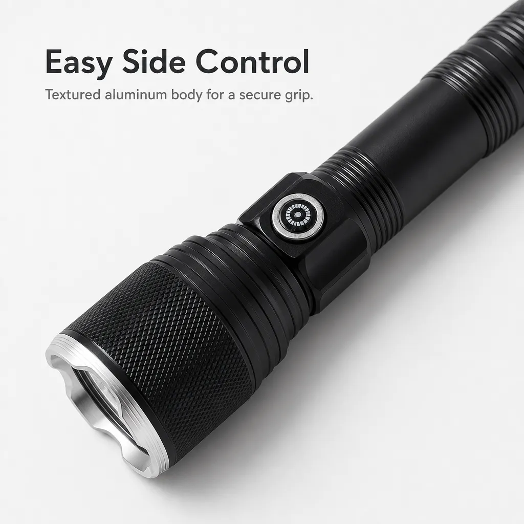 G72-2 10 W Laser Zoom Flashlight 1000 lm Aluminum Alloy Rechargeable Torch