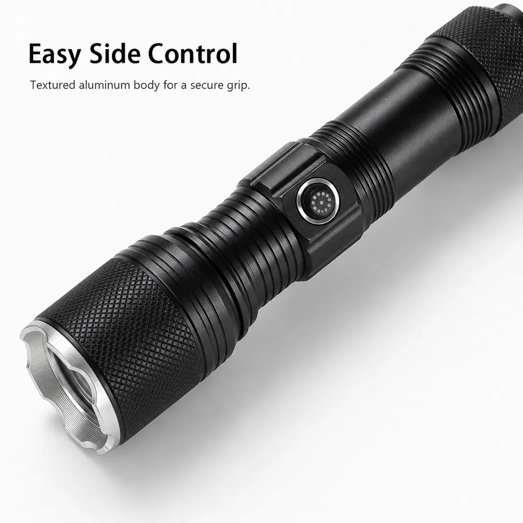 G72 10 W Laser Rechargeable Aluminum Alloy Zoom Flashlight