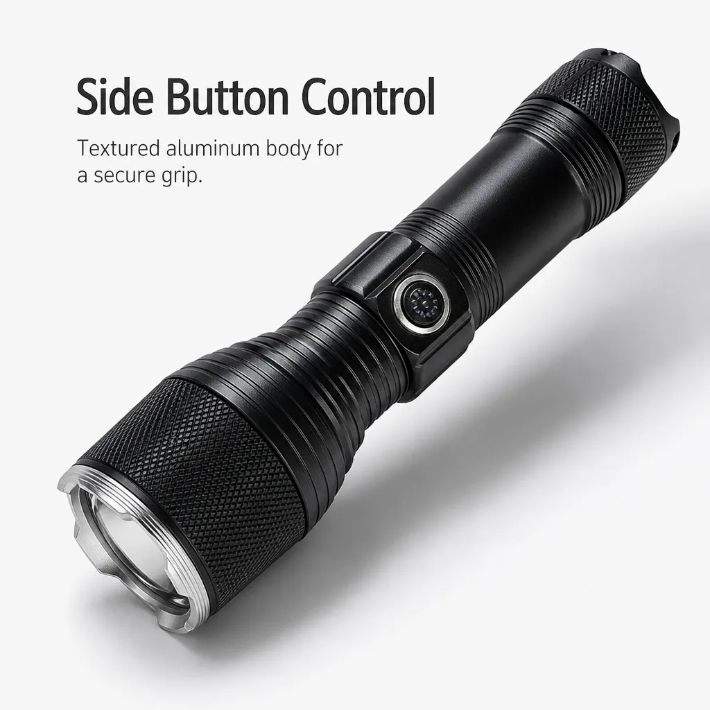 G72 10 W Laser Rechargeable Aluminum Alloy Zoom Flashlight