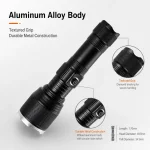 G72 10 W Laser Rechargeable Aluminum Alloy Zoom Flashlight