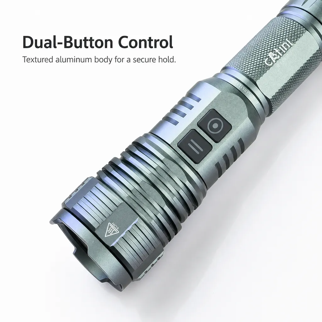 G728 P70 Rechargeable LED Flashlight 1500 lm Zoomable Aluminum Alloy Torch
