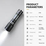 G72B Aluminum Alloy 10 W Laser Zoom Flashlight