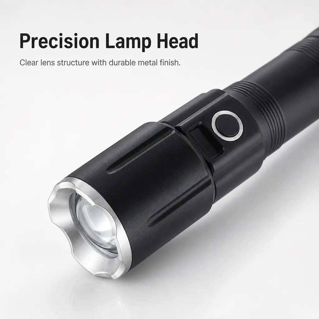 G72D 10 W Laser Rechargeable Zoom Flashlight 1000 lm Aluminum Alloy Torch