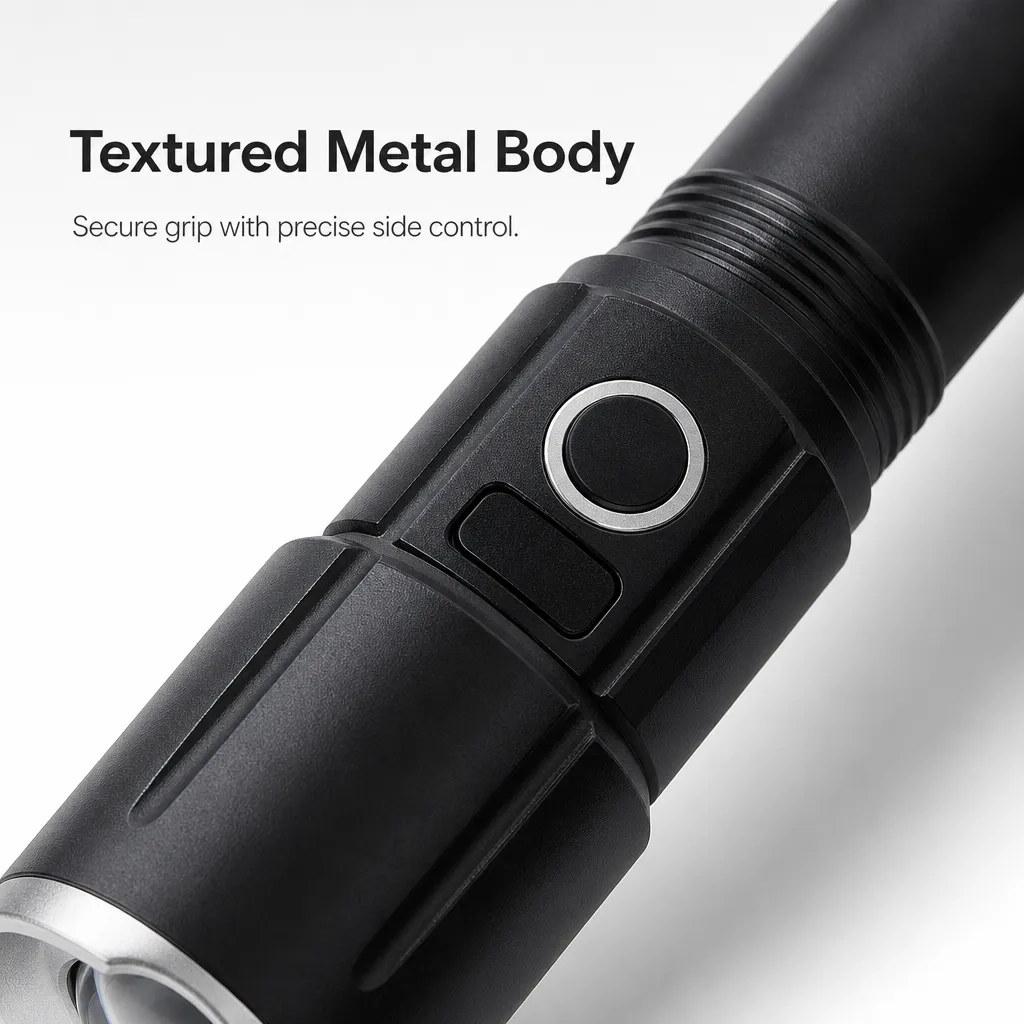 G72D 10 W Laser Rechargeable Zoom Flashlight 1000 lm Aluminum Alloy Torch