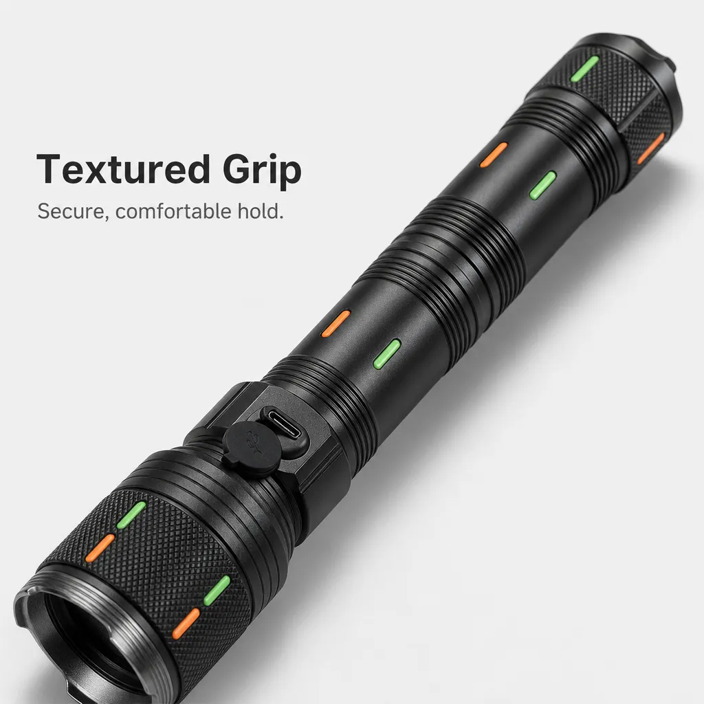 G72Y-3 10 W Laser Rechargeable Aluminum Alloy Zoom Flashlight