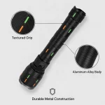 G72Y-3 10 W Laser Rechargeable Aluminum Alloy Zoom Flashlight
