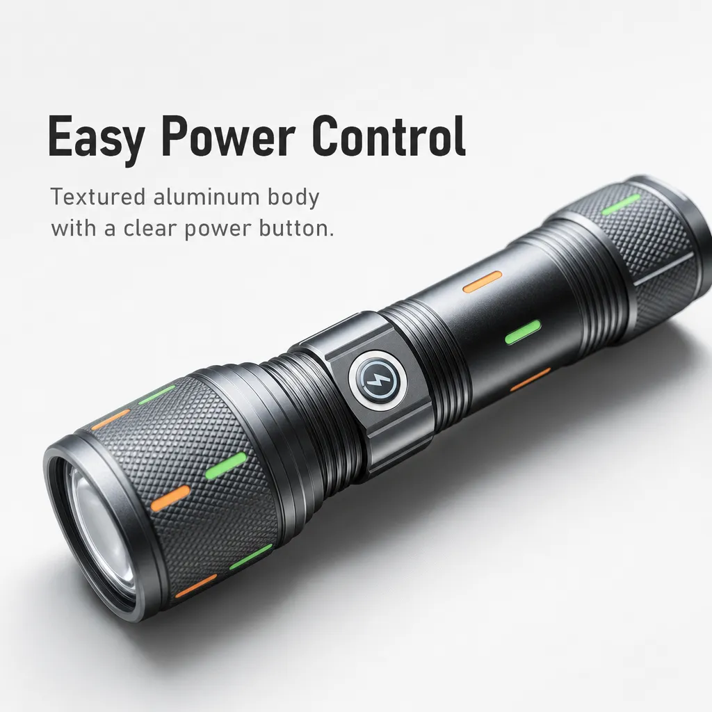 G72Y-5 10 W Zoomable Aluminum Alloy Flashlight
