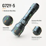 G72Y-5 10 W Zoomable Aluminum Alloy Flashlight