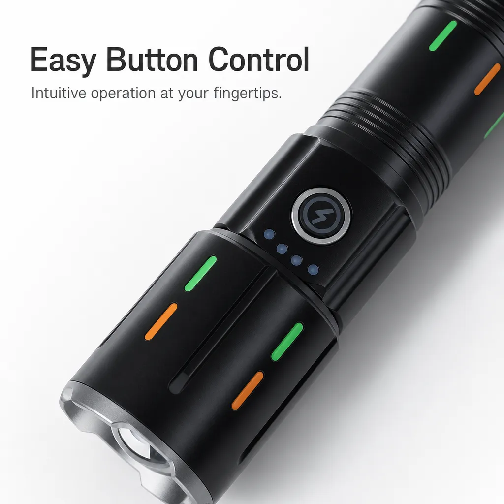 G72Y-8 10W Laser Zoom Flashlight 1000 lm Aluminum Alloy Rechargeable Torch