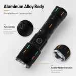 G72Y-8 10W Laser Zoom Flashlight 1000 lm Aluminum Alloy Rechargeable Torch