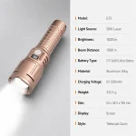 G73 30 W Laser Zoom Flashlight 1000 lm Rechargeable Aluminum Alloy Torch