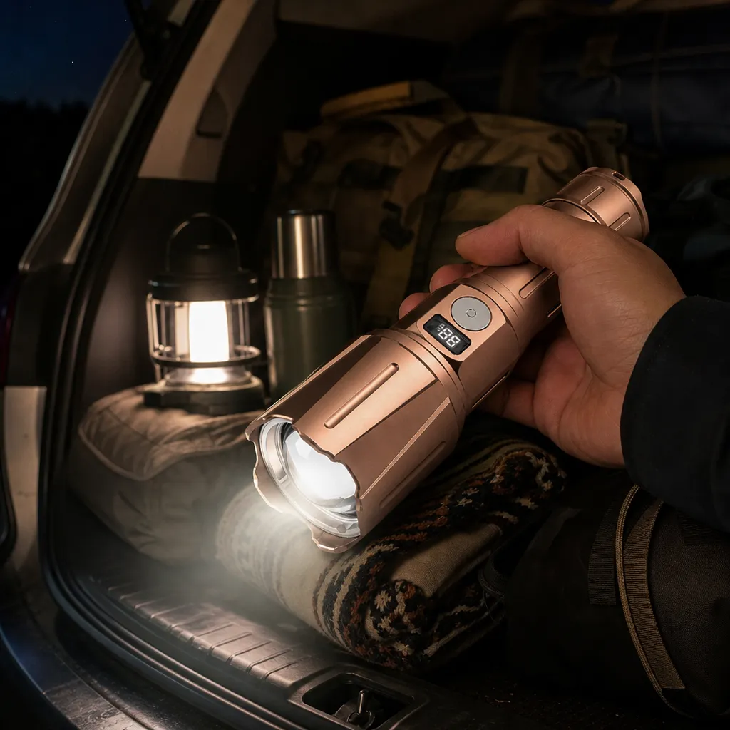 G74 30 W Laser Rechargeable Aluminum Zoom Flashlight