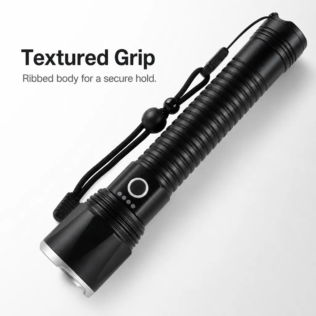 G76-2 10 W Laser Rechargeable Aluminum Zoom Flashlight