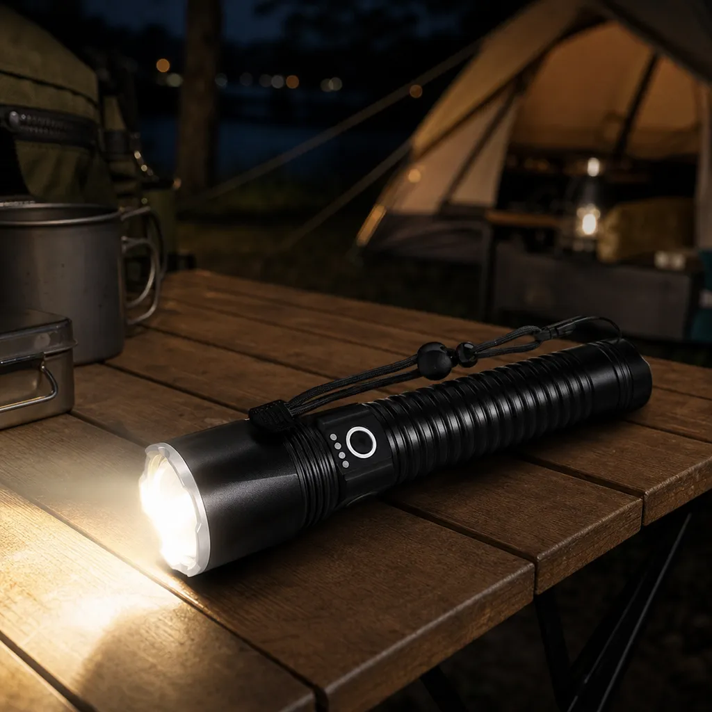 G76-2 10 W Laser Rechargeable Aluminum Zoom Flashlight