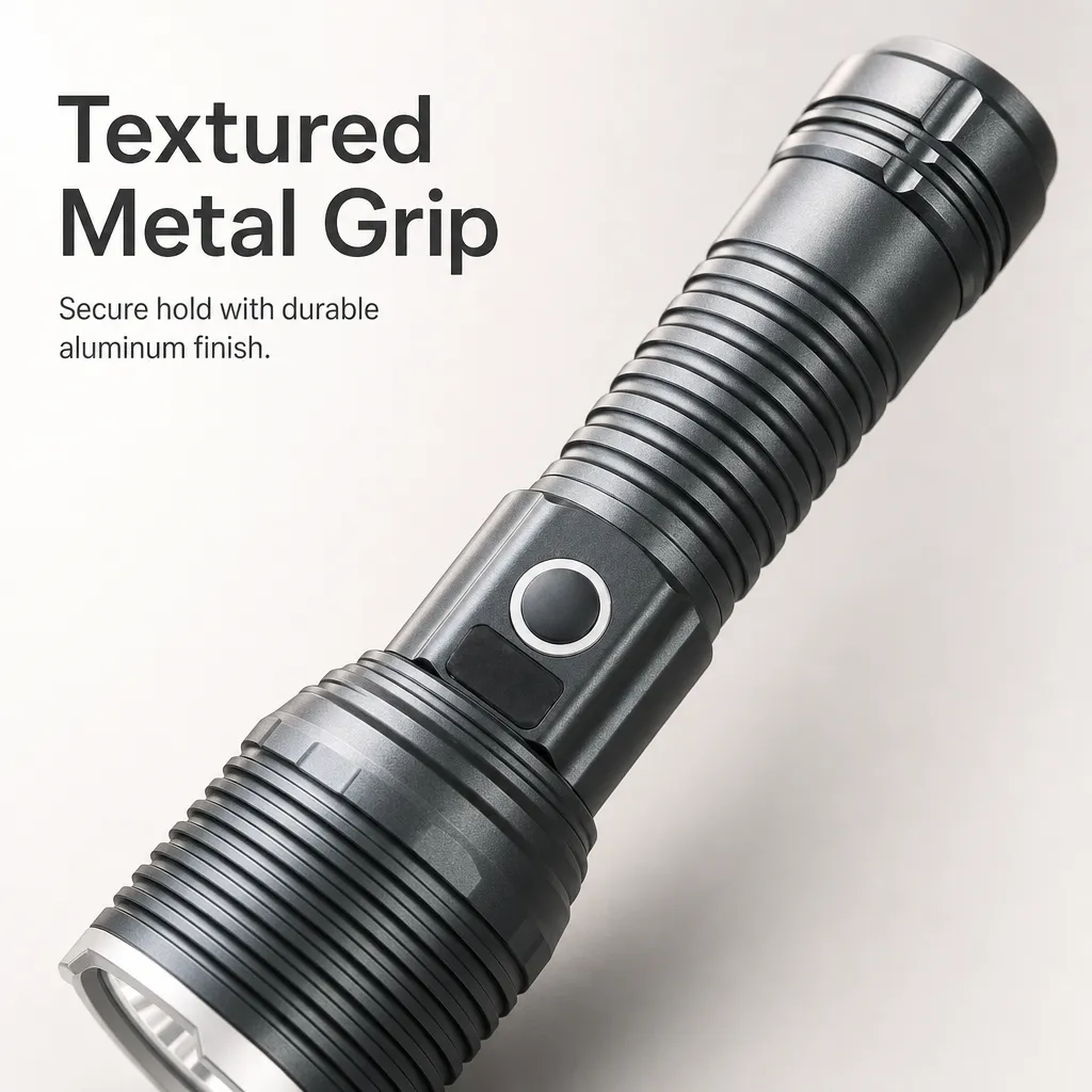 G76A 10 W P50 Laser Zoom Flashlight, 1000 lm Aluminum Alloy Torch