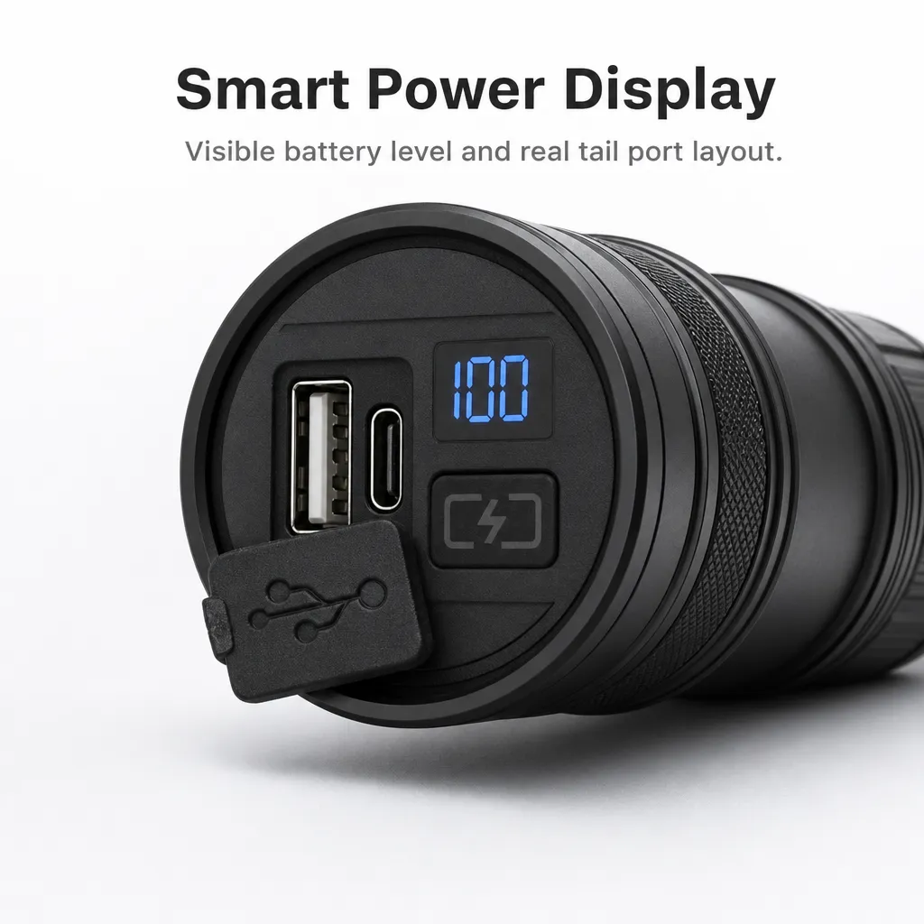 G902 30 W Laser Rechargeable Zoom Flashlight