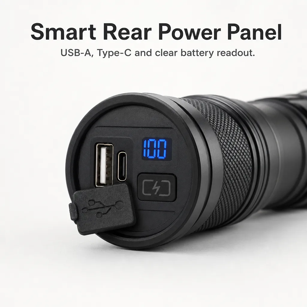 G902 30 W Laser Rechargeable Zoom Flashlight