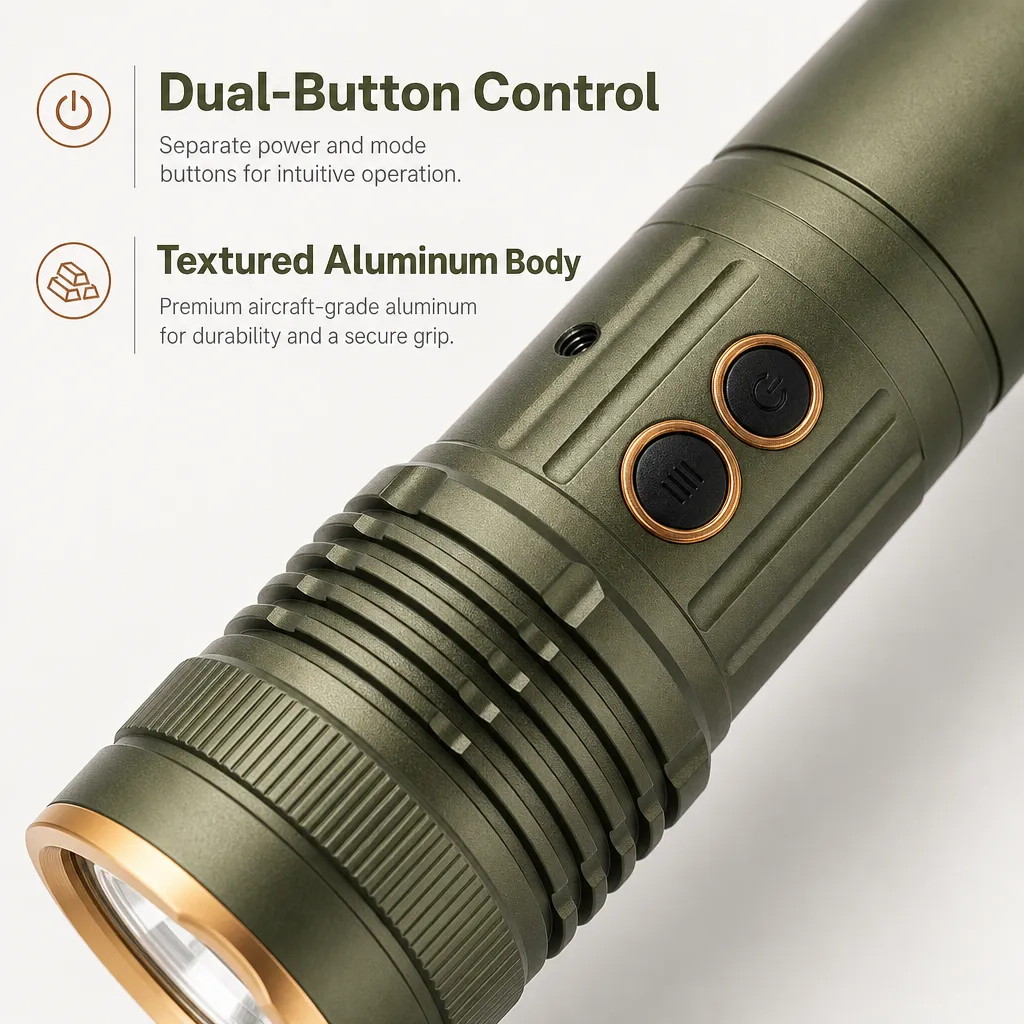 G905 Rechargeable Laser Flashlight Zoomable Tactical Torch