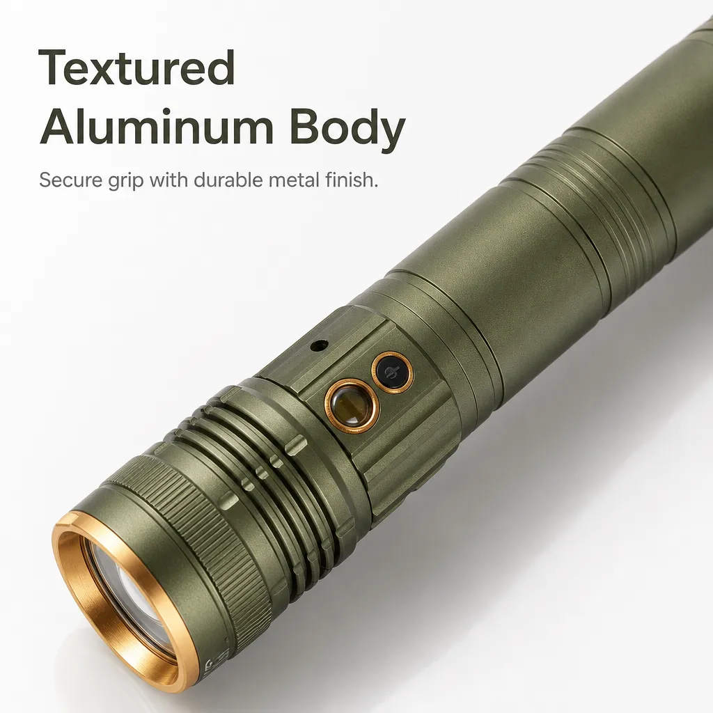 G905 Rechargeable Laser Flashlight Zoomable Tactical Torch