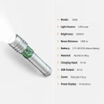 G906 Rechargeable Laser Flashlight Zoomable Torch High Lumen Multi Light