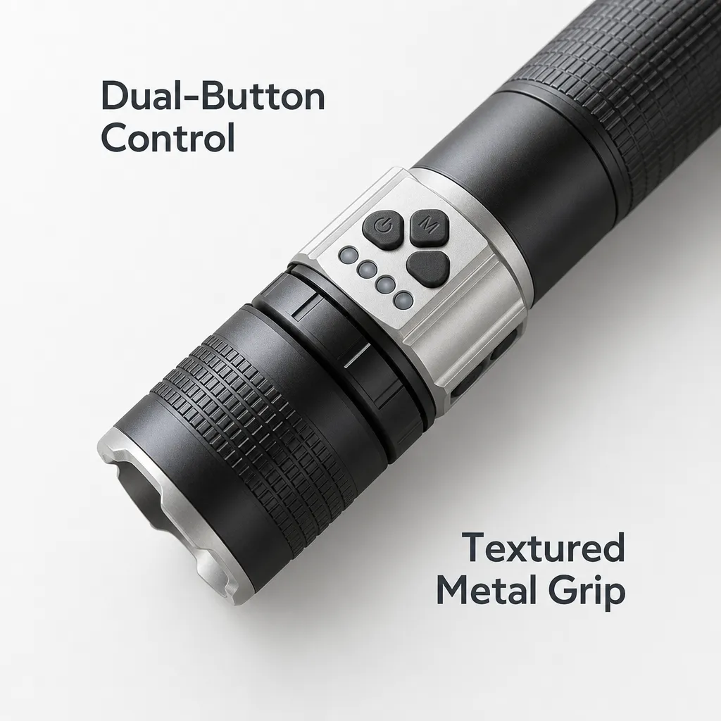 G909 Rechargeable Laser Flashlight Zoomable Tactical Torch