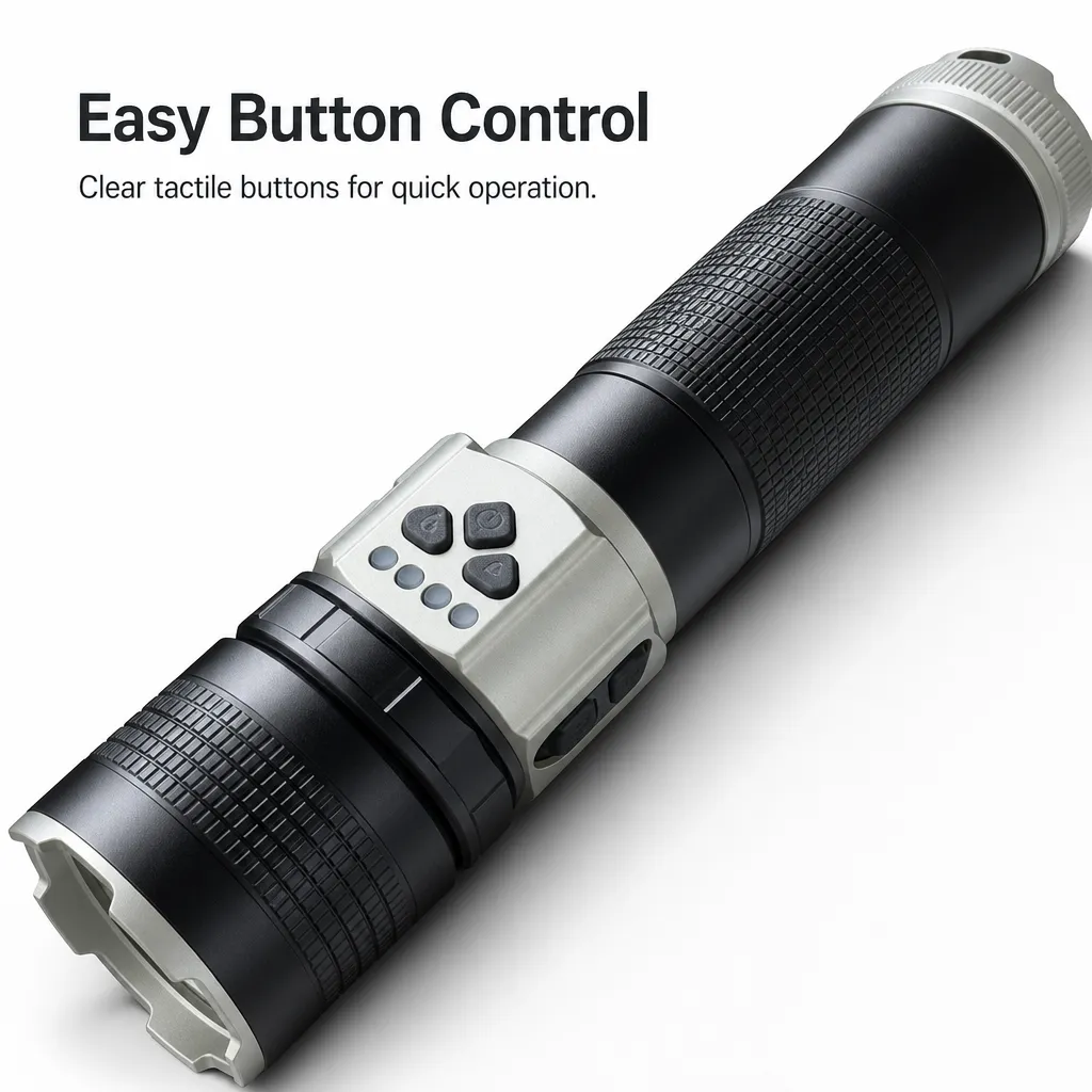 G909 Rechargeable Laser Flashlight Zoomable Tactical Torch