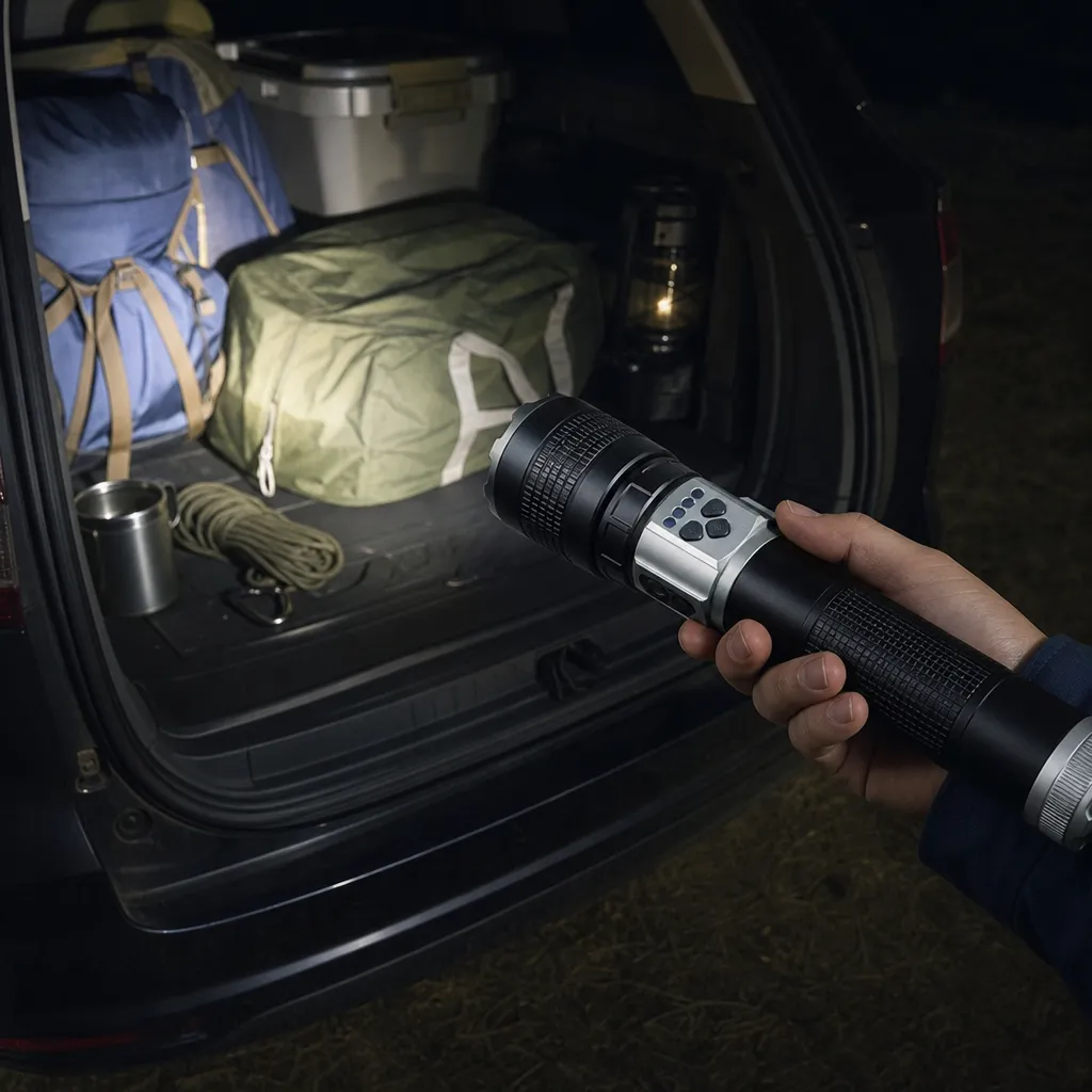 G909 Rechargeable Laser Flashlight Zoomable Tactical Torch