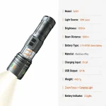 G921 Rechargeable Laser Flashlight Zoomable Tactical Torch