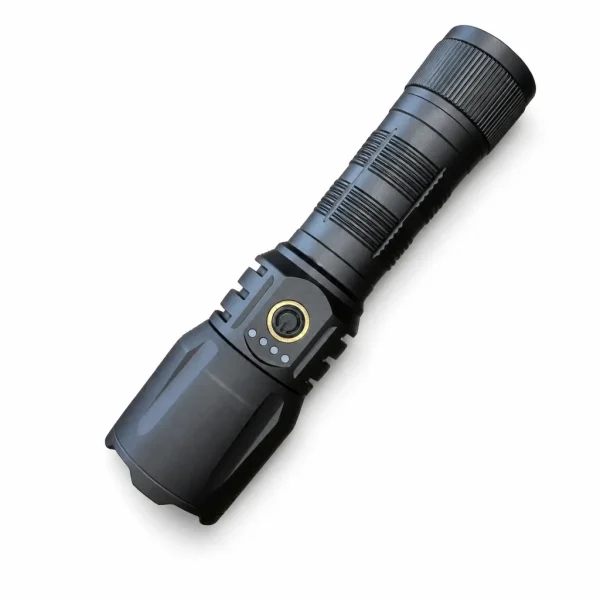 G966 30 W Laser Rechargeable Zoom Flashlight, 1300 lm Aluminum Alloy Torch