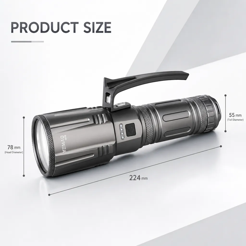 G975 14000 lm Rechargeable Telescopic Zoom Aluminum Alloy LED Flashlight