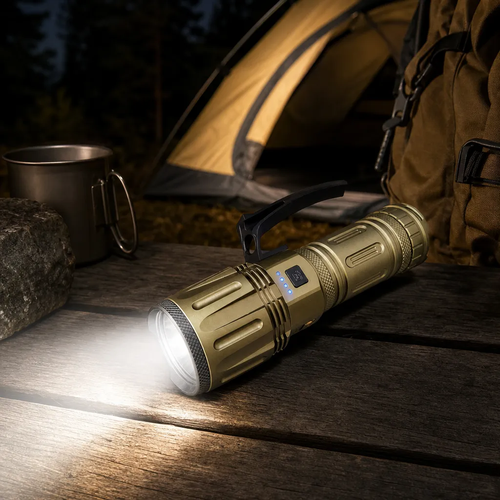 G976 90 W Rechargeable Zoom Flashlight, 4500 lm Aluminum Alloy Torch