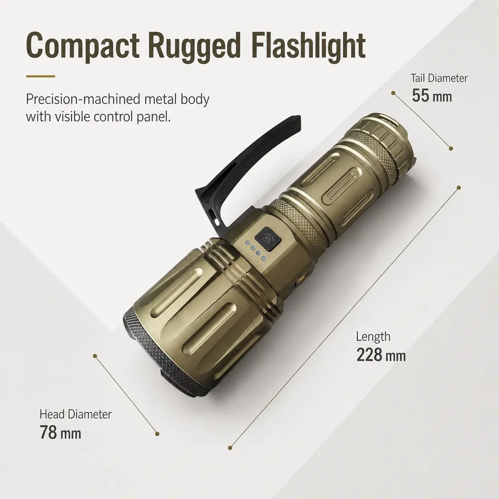 G976 90 W Rechargeable Zoom Flashlight, 4500 lm Aluminum Alloy Torch