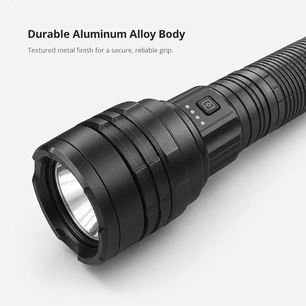 G996 Rechargeable LED Flashlight Zoomable Outdoor Torch