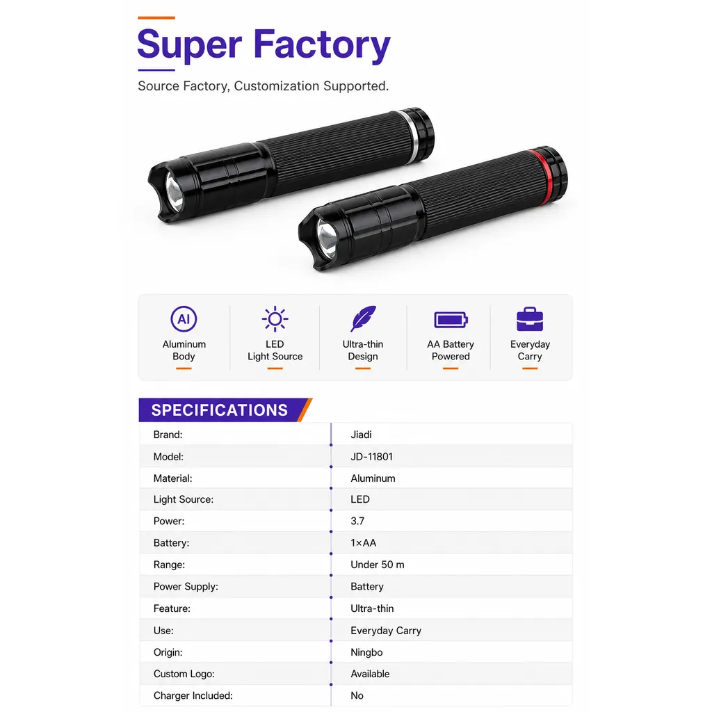 JD-11801 Portable LED Flashlight