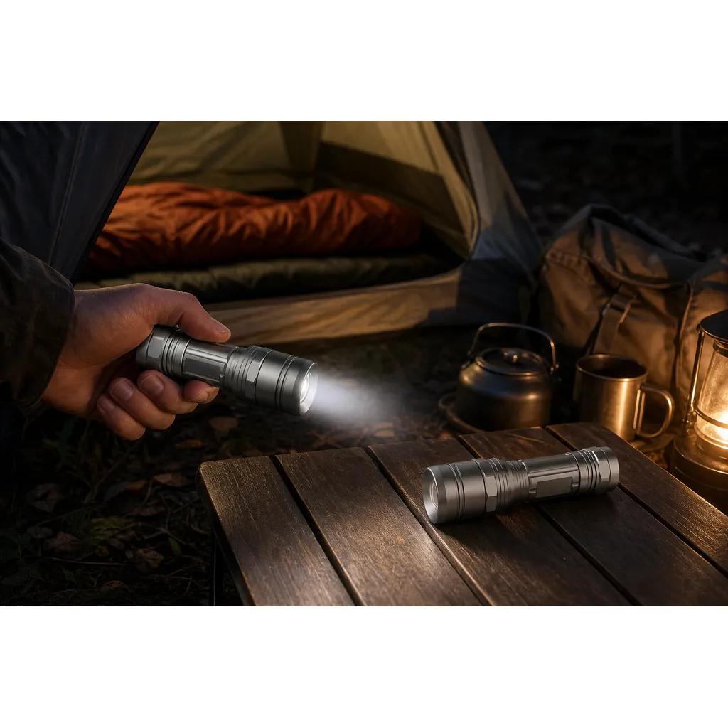 JD-11804 Mini LED Flashlight Portable AAA Battery Powered Aluminum Torch