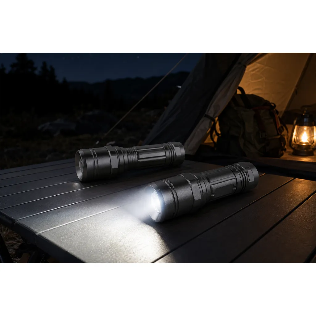 JD-11804 Mini LED Flashlight Portable AAA Battery Powered Aluminum Torch