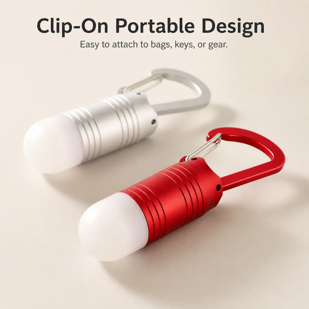 JD-11818 LED Keychain Flashlight Mini Aluminum Carabiner Torch